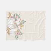 Weiße und goldene Pumpkins Wasserfarbe Fleecedecke (Vorderseite (Horizontal))