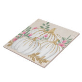 Weiße und goldene Pumpkins Wasserfarbe Fliese (Seite)