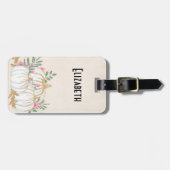 Weiße und goldene Pumpkins Wasserfarbe Gepäckanhänger (Vorderseite horizontal)