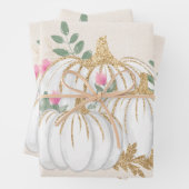 Weiße und goldene Pumpkins Wasserfarbe Geschenkpapier Set (Beispiel)