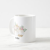 Weiße und goldene Pumpkins Wasserfarbe Kaffeetasse (Vorderseite Links)