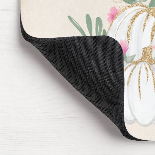 Weiße und goldene Pumpkins Wasserfarbe Mousepad (Ecke)