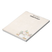 Weiße und goldene Pumpkins Wasserfarbe Notizblock (Rotiert)