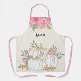 Weiße und goldene Pumpkins Wasserfarbe Schürze