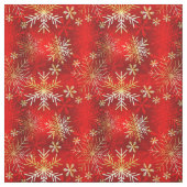 Weiße und goldene Schneeflocken im roten Hintergru Stoff (Muster)
