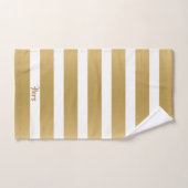 Weiße und goldene Streifen Modernes Design Badhandtuch Set (Handtuch)