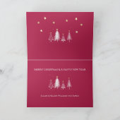 Weiße und goldene Weihnachten mit Familienname Rot (Innenseite)