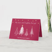 Weiße und goldene Weihnachten mit Familienname Rot (Vorderseite)