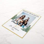 Weiße und goldene Weihnachtskarte Folien Feiertagskarte (Gedreht)