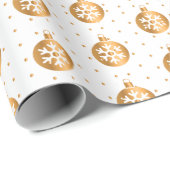 Weiße und goldene Weihnachtsschmuck Geschenkpapier (Rolleneckpunkt)