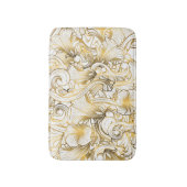 Weiße und goldene Wirbel Badematte (Vorderseite Vertikal)