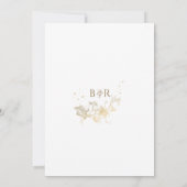 Weiße und goldene zauberhafte feierliche Hochzeit Einladung (Rückseite)