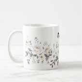 Weiße und graue Blumengrenze Kaffeetasse (Links)