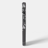 Weiße und graue Blumenmuster Case-Mate iPhone Hülle (Rückseite / Links)