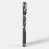 Weiße und graue Blumenmuster Case-Mate iPhone Hülle (Rückseite / Rechts)