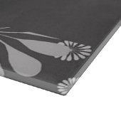 Weiße und graue Blumenmuster Schneidebrett (Ecke)