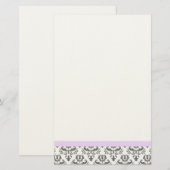 Weiße und graue Damast Musterböden Briefpapier (Vorne/Hinten)
