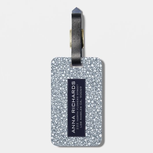 Weiße und graue Diamanten sehen aus Gepäckanhänger (Rückseite vertikal)