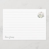 Weiße und graue Floral Pumpkin Baby Dusche Hinweiskarte (Rückseite)