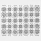 Weiße und graue Folklore Fleecedecke (Vorderseite (Horizontal))