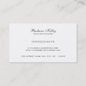 Weiße und graue Hochzeit Visitenkarte (Rückseite)