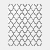 Weiße und graue Ikat Quatrefolienfolie Revertierba Fleecedecke (Vorderseite)