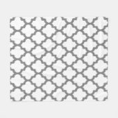 Weiße und graue Ikat Quatrefolienfolie Revertierba Fleecedecke (Vorderseite (Horizontal))