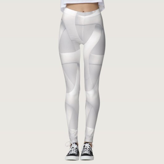 weiße und graue Illusion Leggings (Vorderseite)