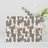 Weiße und graue Katzen Ankündigung (Stehend Vorderseite)