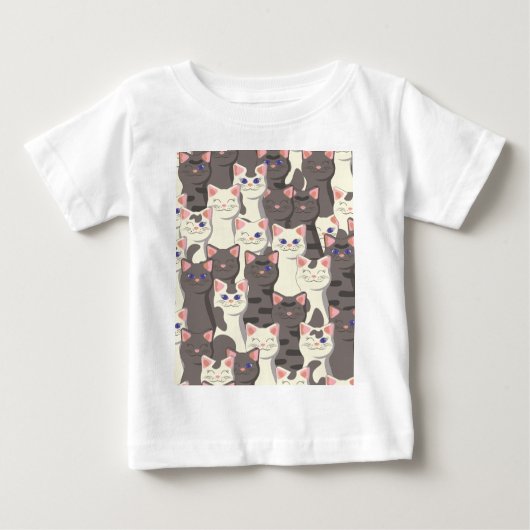 Weiße und graue Katzen Baby T-shirt (Vorderseite)