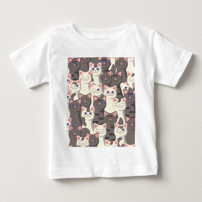 Weiße und graue Katzen Baby T-shirt (Vorderseite)