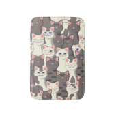 Weiße und graue Katzen Badematte (Vorderseite Vertikal)