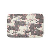 Weiße und graue Katzen Badematte (Vorderseite)