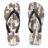 Weiße und graue Katzen Badesandalen (Fußbett)