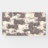 Weiße und graue Katzen Banner (Horizontal)