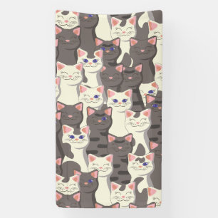 Weiße und graue Katzen Banner