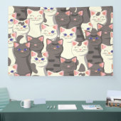 Weiße und graue Katzen Banner (Messe)