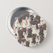 Weiße und graue Katzen Button (Vorne & Hinten)