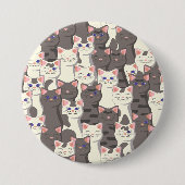 Weiße und graue Katzen Button (Vorderseite)