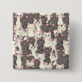 Weiße und graue Katzen Button (Vorderseite)