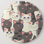 Weiße und graue Katzen Button (Vorderseite)