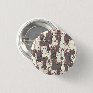Weiße und graue Katzen Button