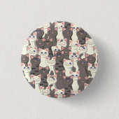 Weiße und graue Katzen Button (Vorderseite)