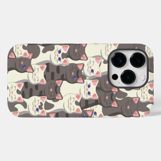 Weiße und graue Katzen Case-Mate iPhone Hülle (Rückseite (Horizontal))