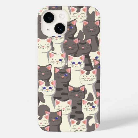 Weiße und graue Katzen Case-Mate iPhone Hülle (Rückseite)