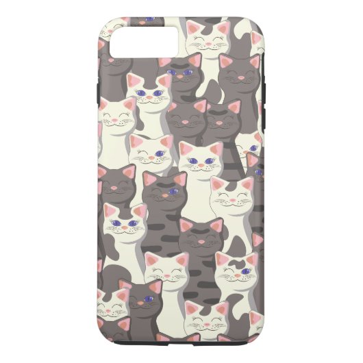 Weiße und graue Katzen Case-Mate iPhone Hülle (Rückseite)