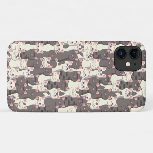 Weiße und graue Katzen Case-Mate iPhone Hülle (Rückseite (Horizontal))