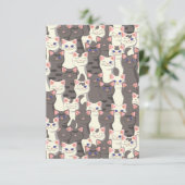 Weiße und graue Katzen Dankeskarte (Stehend Vorderseite)