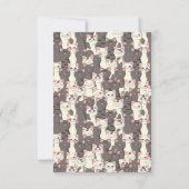 Weiße und graue Katzen Dankeskarte (Rückseite)