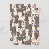 Weiße und graue Katzen Dankeskarte (Vorne/Hinten)